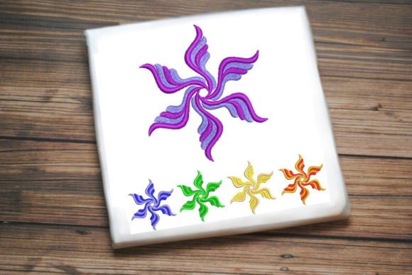 Cute Purple Flower Fan for Seasonal Embroidery