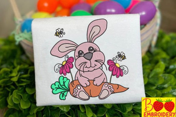 Pink Rabbit Holding Carrots and Flowers: A Designer's Review