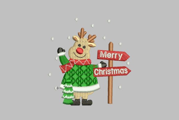 Reindeer with Sign at Christmas Design Review