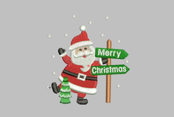 Santa Claus with Sign at Christmas